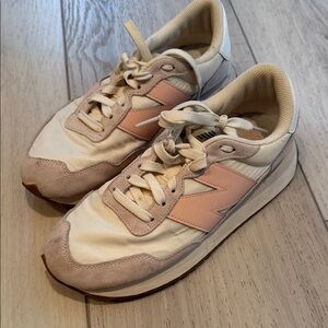 New Balance Cream and Pink Women's Sneakers